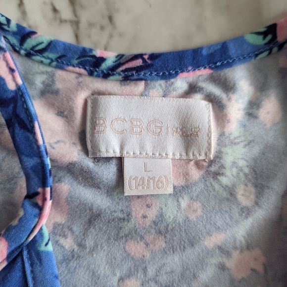 BCBG Girl's Pink Floral Sundress size 14/16 - Picture 3 of 6